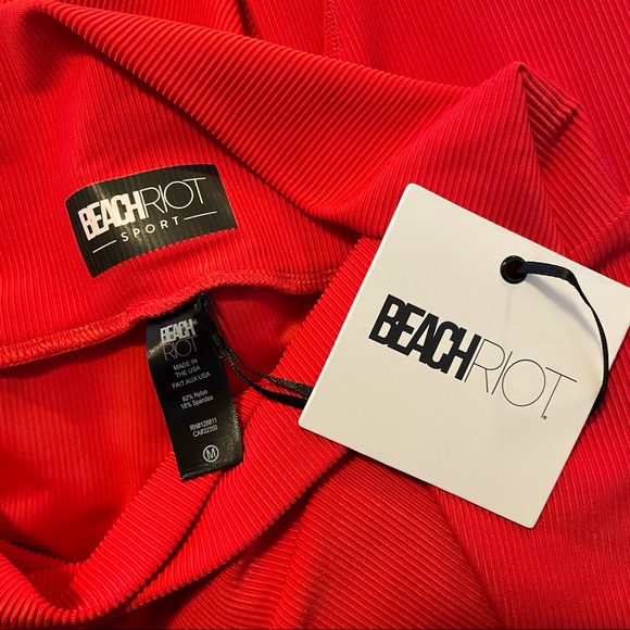 Beach Riot Rocky Rib High Rise Legging Red Yoga Active Compression Pants Medium - Picture 5 of 6